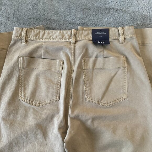 NWT Gap High Rise Wide Leg Crop Khaki Jeans Women's size 14 - Picture 7 of 7